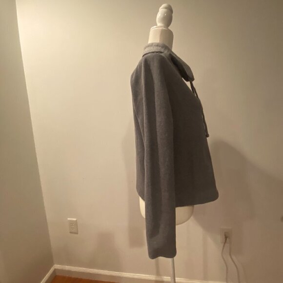 J CREW Women's Gray reversible Cow Neck with Drawstring Sweatshirt, Size Small - Picture 3 of 8